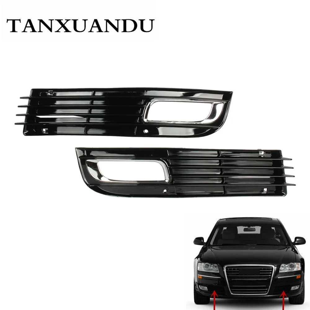 

Front Fog Light Lamp Grill Grille Painted Black Fit For AUDI A8 2008-2010 D3 High Quality 4E0807679B 4E0807680B