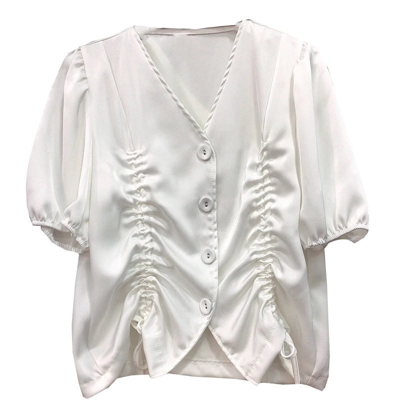 

wind restoring ancient ways is royal double smoke plait shirt female bubble lantern choli 2021 summer design feeling