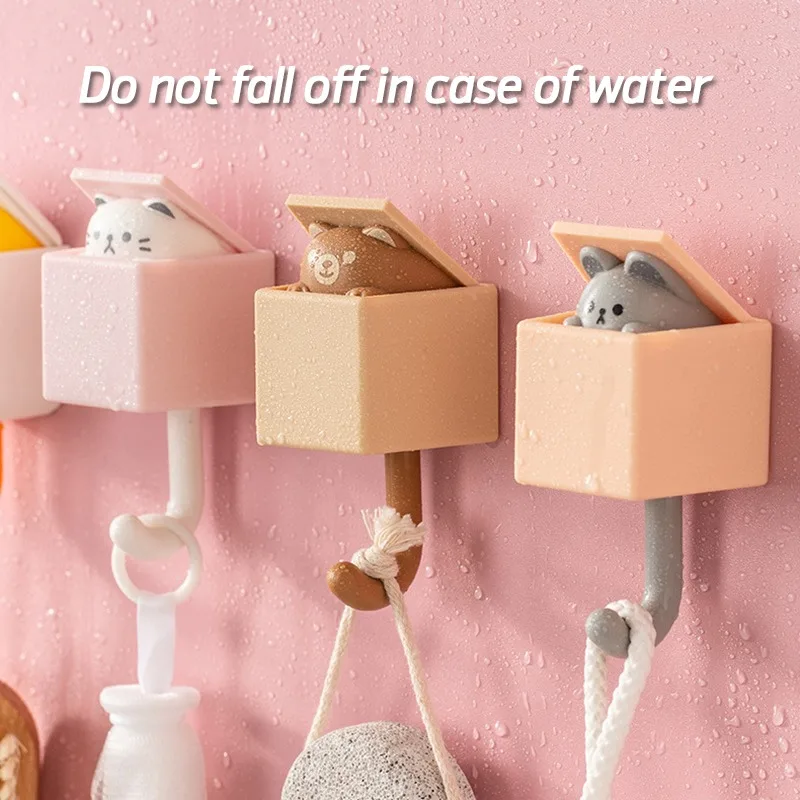 

Innovative Self Adhesive Cat Hook Cute Storage Rack Hanger Living Room Wall Door Hook Decor Bag Keys Cloth Sticky Holder