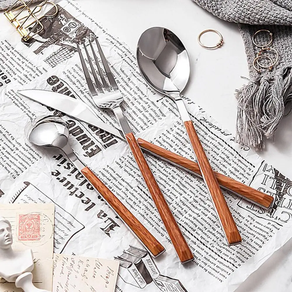 Изысканный Сталь набор столовых приборов Золотой Нержавеющая сталь столовые