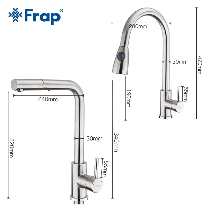 FRAP нержавеющий выдвижной кухонный смеситель F60899/F60899-1 | Обустройство дома