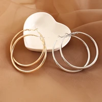 geometric metallic glossy circle earrings for womenindividuality exaggeration fashion