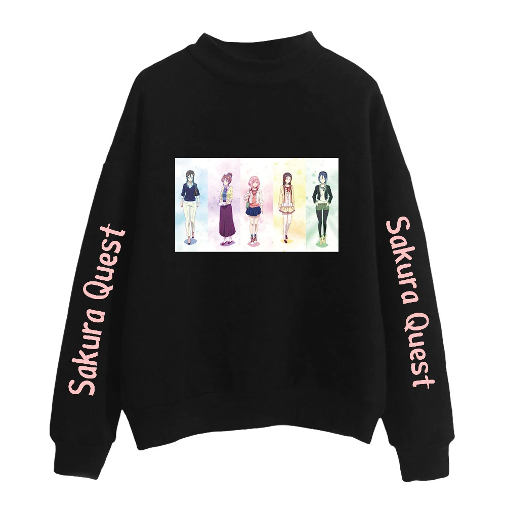 

2021 Japanese Anime Sakura Quest 2D Print Women/Men High collar sweatshirt Casual Turtlenecks Clothes 1