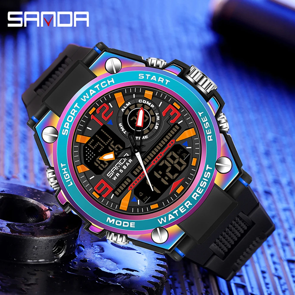 

SANAD Top Brand Luxury Men's Watches Military Sports Wristwatch Colorful Waterproof Quartz Men Clock Man relogio masculino