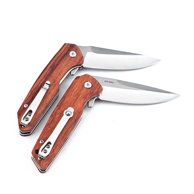 

Hysenss Outdoor Survival Camping Hiking Hunting Fishing Tactical Folding Knife D2 Steel Blade Wood Handle Peeling Edc Tool Knife