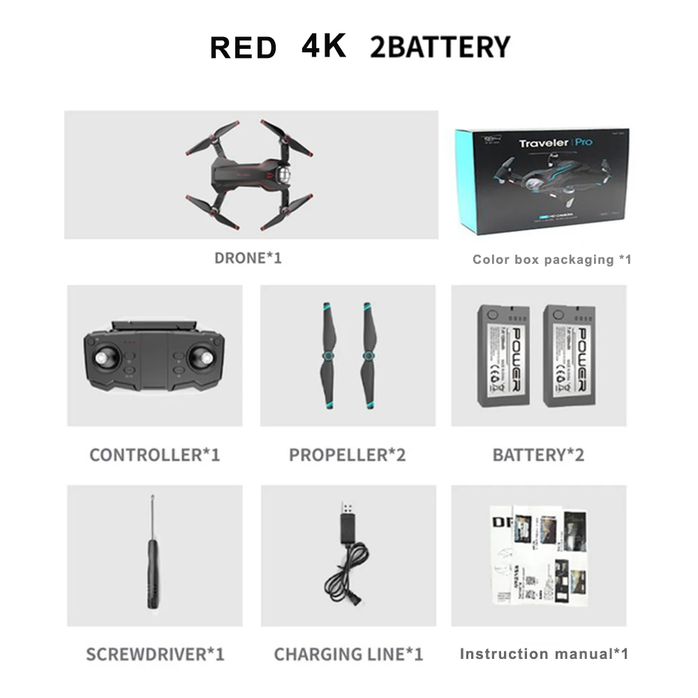 4K 2B RED BOX S20W селфи Дрон 4K HD Gimbal Двойная камера Wi-Fi FPV Gesture фото оптический поток Профессиональный Радиоуправляемый квадрокоптер вертолет Дрон - Цвет: 4K 2B RED BOX