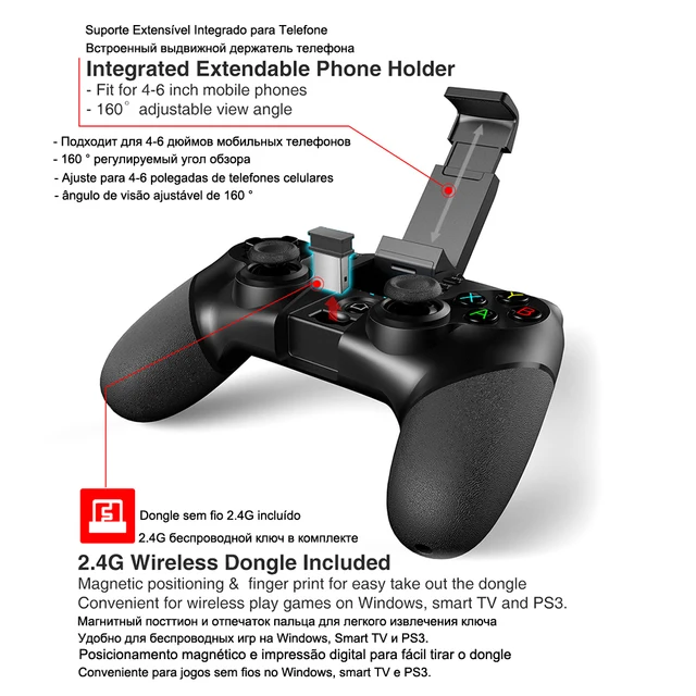 Control Gamepad PUBG Bluetooth USB For iPhone Android PC PS4 PS3 Playstation PS 4 3 Nintendo Switch Controller Mobile Game Pad 3
