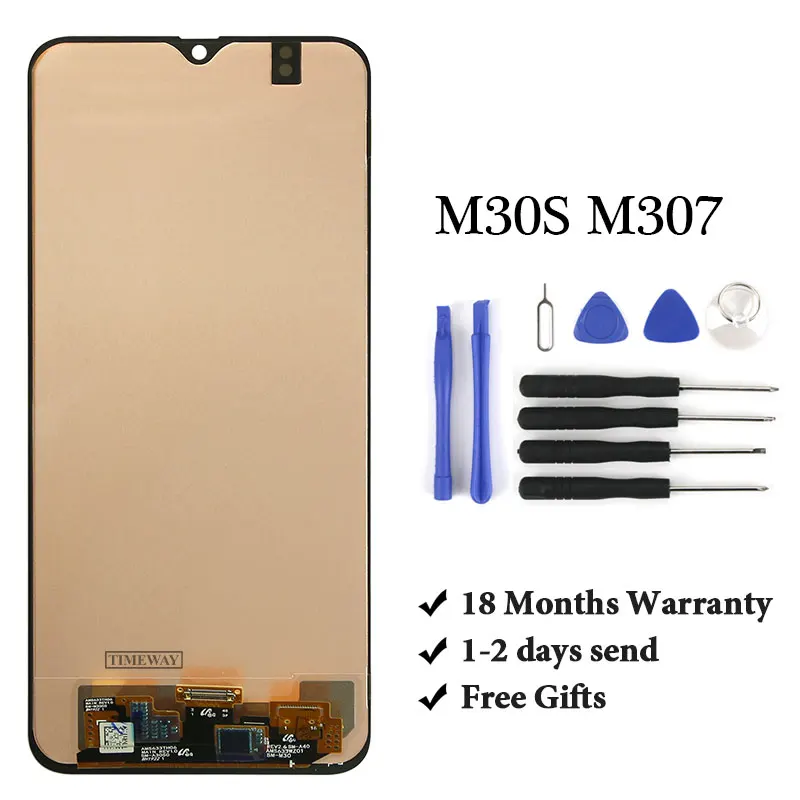 Brand New For M30S M307 lcd screen 6.0 inch replacement assembly no dead pixel For mobile phone M30S M307 With Black Color