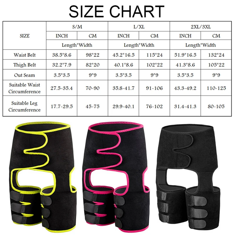 

Women High Waist Body Shaper Leg Plus Size Waist Trainer Belt Sweat Shapers Thigh Trimmers Adjustable Sauna Belt Hip Shapewear