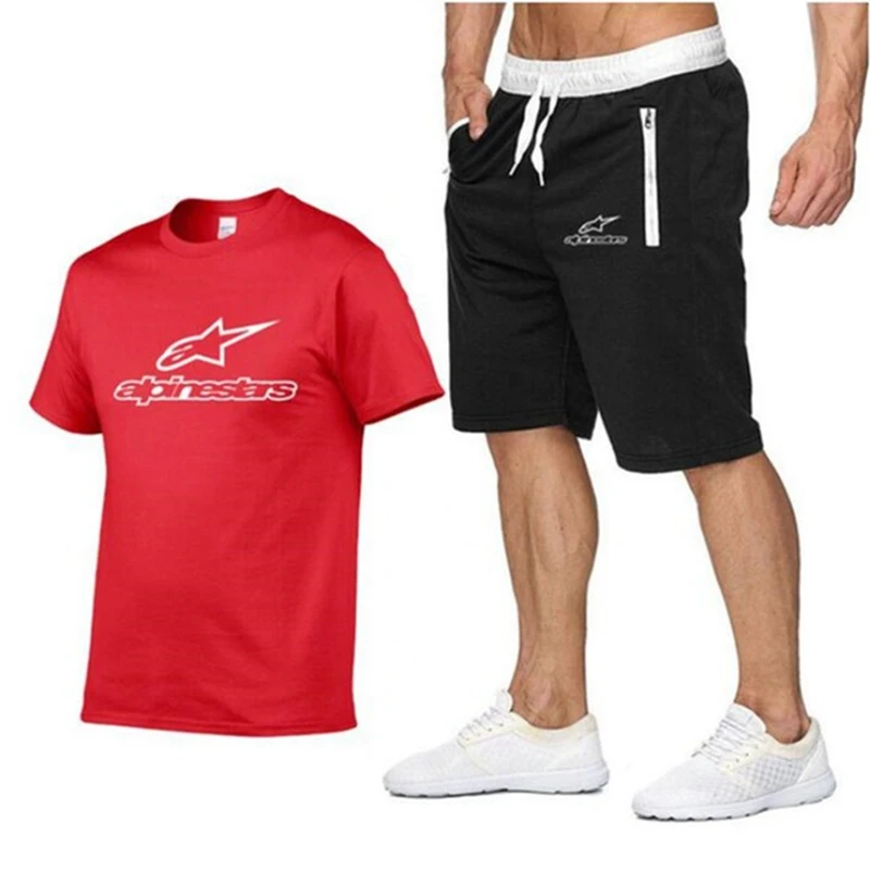 

2021traje transpirable de verano para hombre, traje para deporte y ocio, camiseta de manga corta y pantalones cortos, 2021