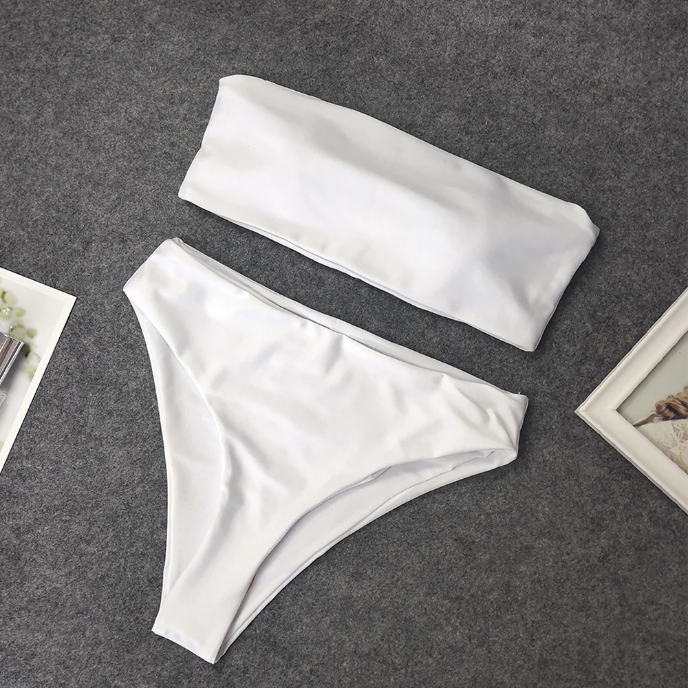 

2019 Bikini Sexy Bra Solid Color Swimsuit Women's High Waist Bikini Swimsuit Plus Size High Waist Bikini Swimsuit Solid
