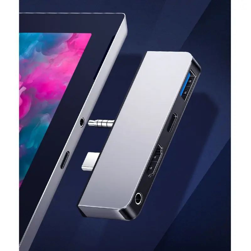 Hot 4 In 1 USB Docking Station Hub Adapter Headphone For Surface Go Practical USB3.0/Type-C/HDMI/3.5mm port | Компьютеры и офис