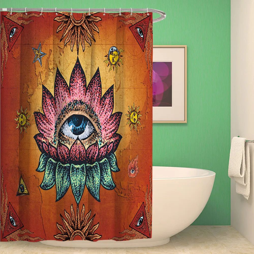 Цветная Радужная огненная занавеска для душа цветной глаз Водонепроницаемая