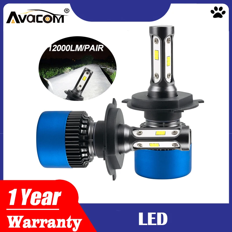Avacom 2 шт. LED H4 фара для мотоцикла HS1 Phare Moto налобный фонарь 6500K супер белый 12В CSP 12000Lm