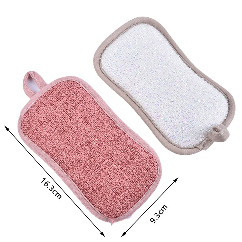 

4Pcs Double Sided Scouring Pad Dish Cleaning Sponges Cloths Random Color