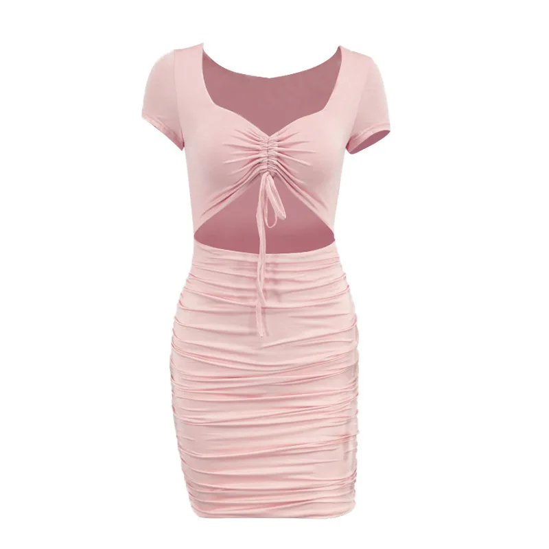 

2021 Summer Short Sleeve Sexy V-neck Bodycon Dress For Women Sundress Designer Clothes Sexy Corset Party Dresses Plus Size