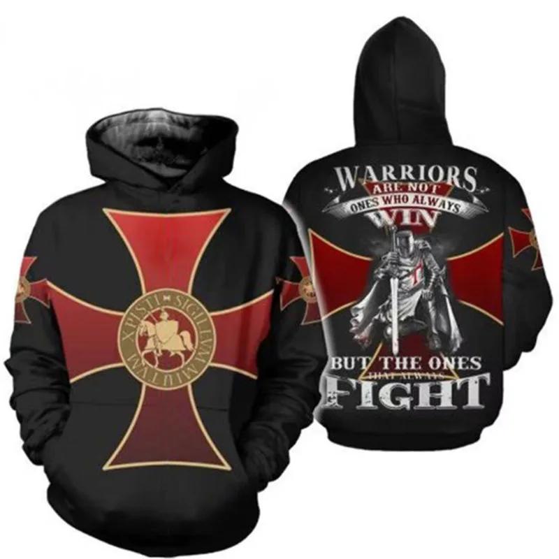 

black Templar Order Sweatshirt Fashion Casual Hooded cosplay costume Streetwear Oversized Pullover Outerwear