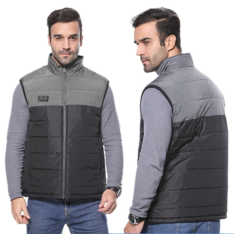 

ZYNNEVA 2020 Hiking Electrical Heated Vest Winter Men Heating Clothing Stitching Color Women Carbon Fiber Warm Jacket GC1153M