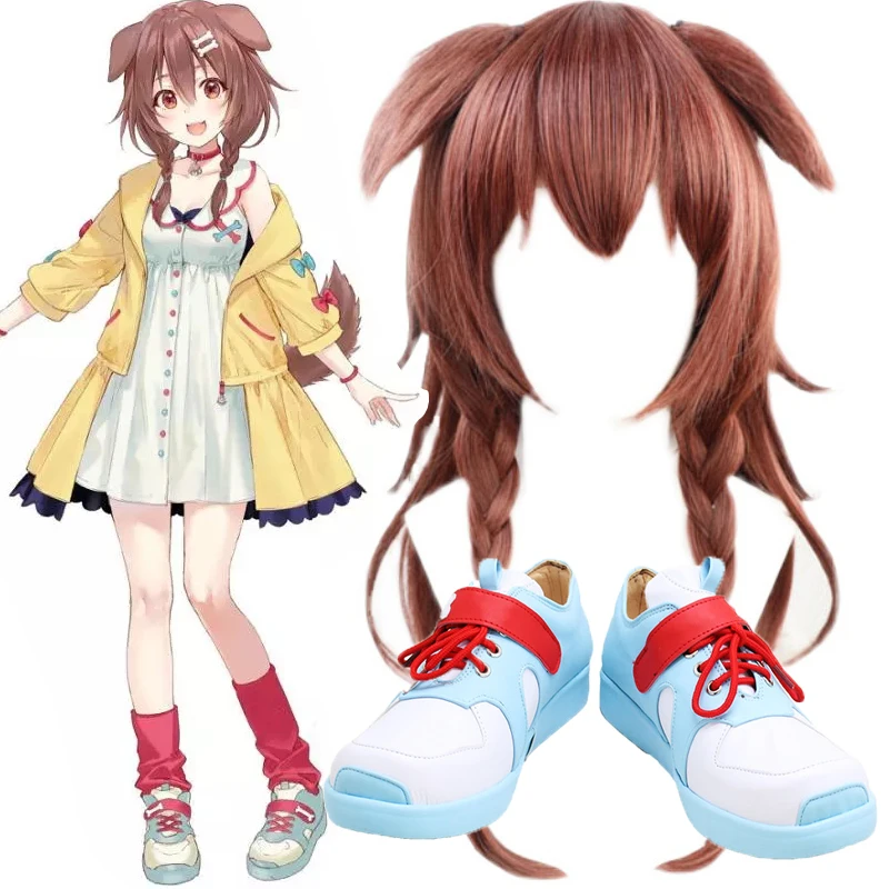 

Game VTuber Inugami Korone Cosplay Shoes Women Cute Sneakers Uniforms Wigs Hair Cap Halloween Comic Convention Role Accessories