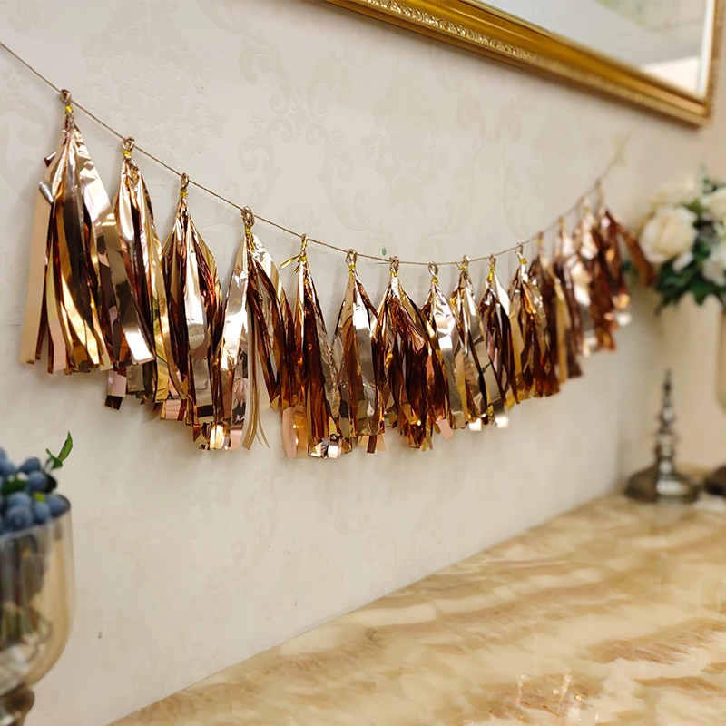 Серо зеленый из розового золота и Медь с витым орнаментом венков эвкалипта Baby Shower