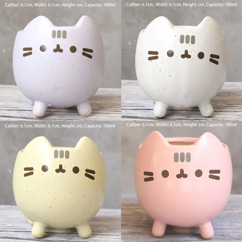 Кавайный керамический цветочный горшок украшения для дома суккулентов милый с