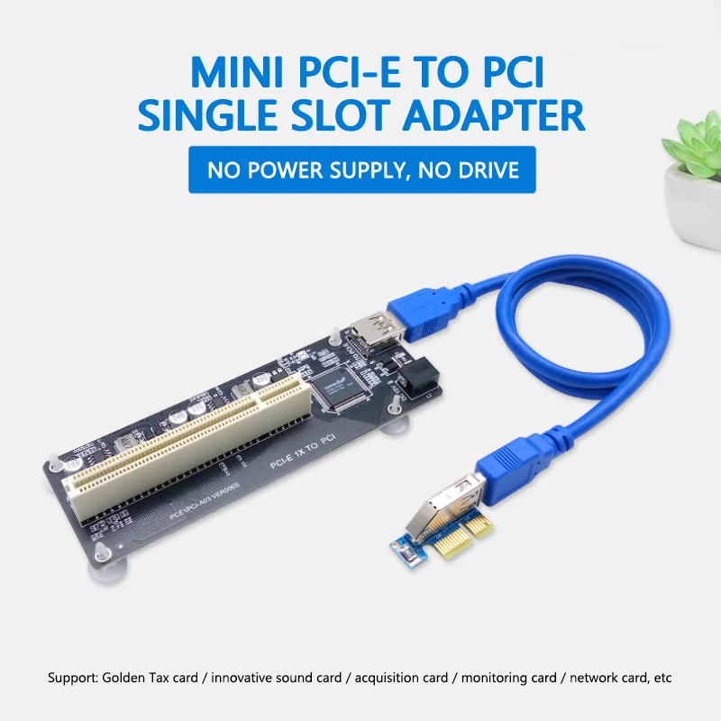 

PCIE PCI-E PCI Express X1 на Райзер-карта PCI шина карта высокоэффективный адаптер преобразователь USB 3,0 кабель для настольного ПК ASM1083 чип