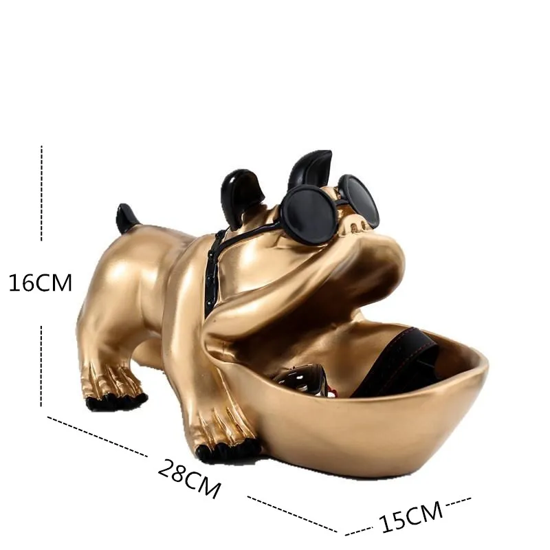 Домашнее украшение собака Счастливое животное бульдог блюдо для конфет поделки