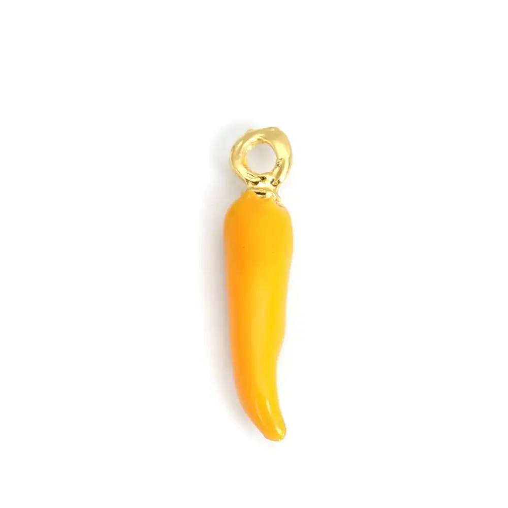 Doreen Box Fashion Colorful Chili Charms Gold Metal Enamel Pendants DIY Earrings Necklace WomenJewelry Gift 20mm x 4mm 10PCs | Украшения и