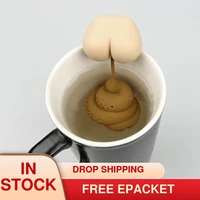 silicone tea infuser poop shaped funny herbal tea bag reusable coffee filter diffuser strainer tea accessories