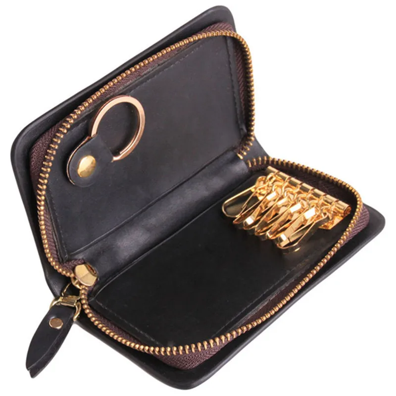 

Leather Key Holder Men And Women Key Wallet Coin Purse Multifunction Fashion Housekeeper Key Bag Organizer Key Case