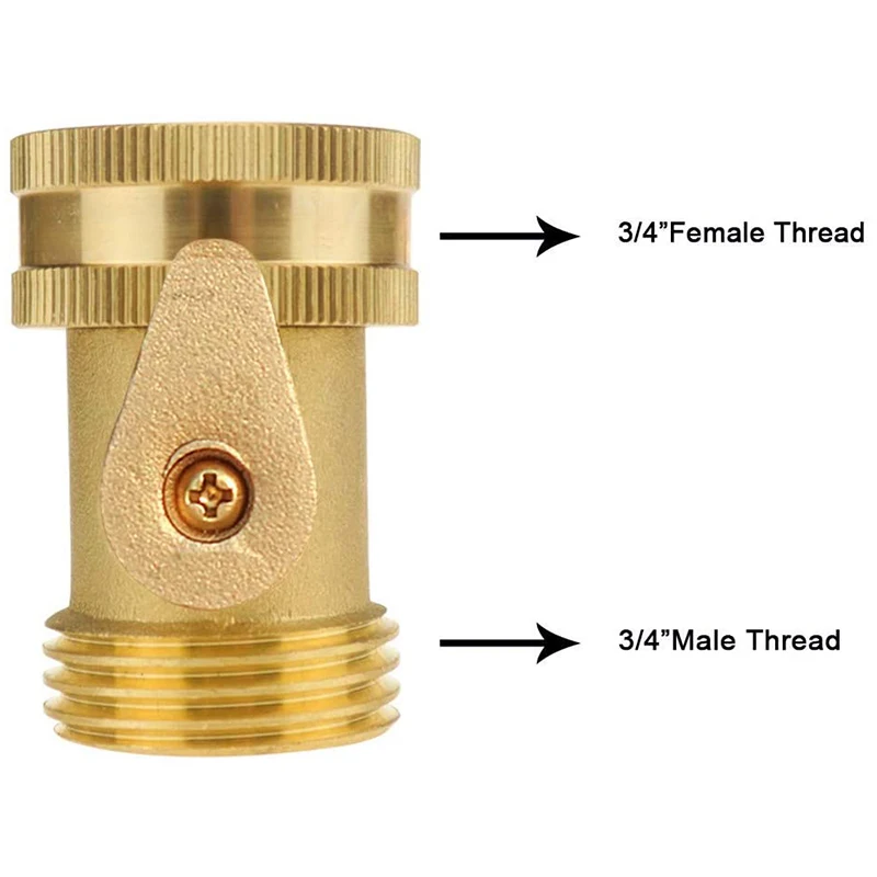 

Garden Hose Brass Globe Valve, 3 3/4 inch Threaded Water Hose Connector Globe Valves for Garden Hoses, with 3 Washers