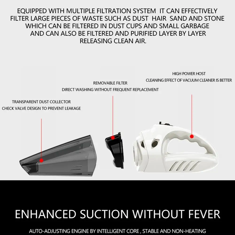 

3 Colors Car Vacuum Cleaner Wireless Car Dry Wet Vacuum Cleaner Home Handheld Vacuum Cleaner