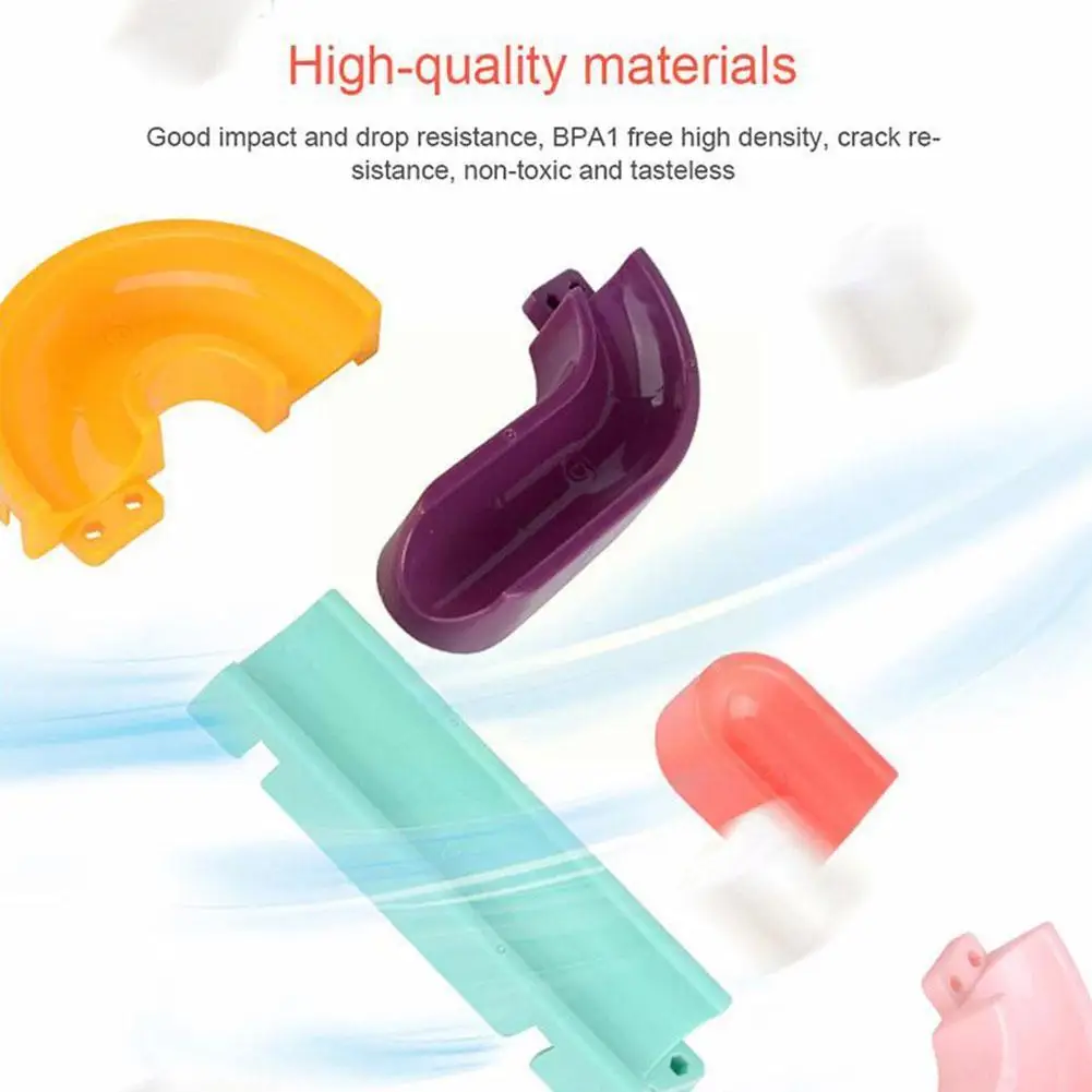 

Bath Toys Baby Bathroom Duck DIY assembling Track Bathtub Games Bathing Shower Wall Kids Toy Playing Water Tool with Set Su U1E6