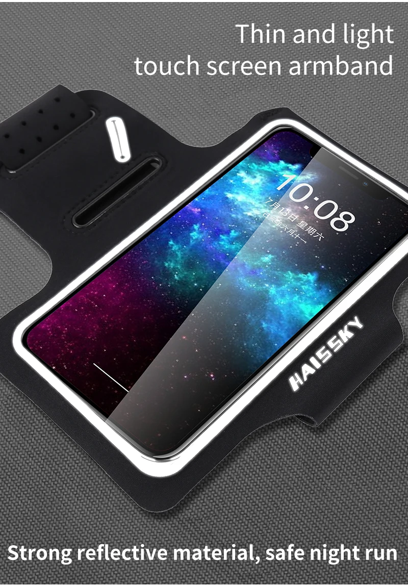 Haissky водонепроницаемый спортивный нарукавник для iPhone 11 11 Pro Max X 6 7 8 Plus 6,7 дюймов Универсальный нарукавный чехол для samsung S10 A70 A50