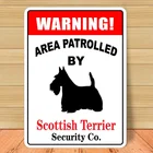 ПредуПредупреждение ительная зона, патрулированная шотландским терьером, винтажная новинка, Забавный жестяной знак, металлический постер для бара, паба, дома