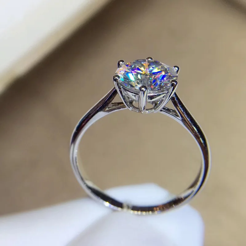 Обручальное кольцо с муассанитом 9K Gold 1ct D color VVS1 обручальное национальным