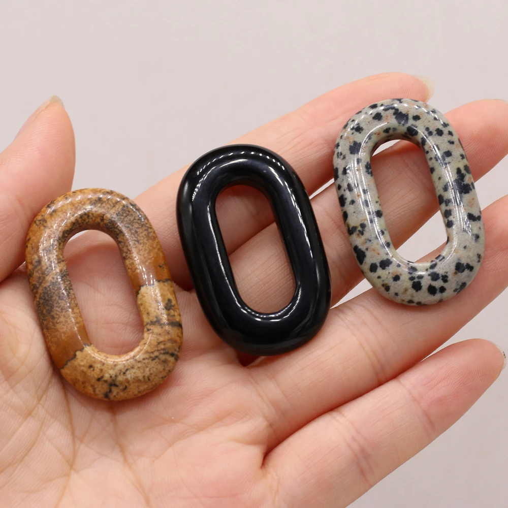 

Natural Semi-precious Stone Pendants Picture Stone Black Agate for DIY Jewelry Making Handmade Accessories