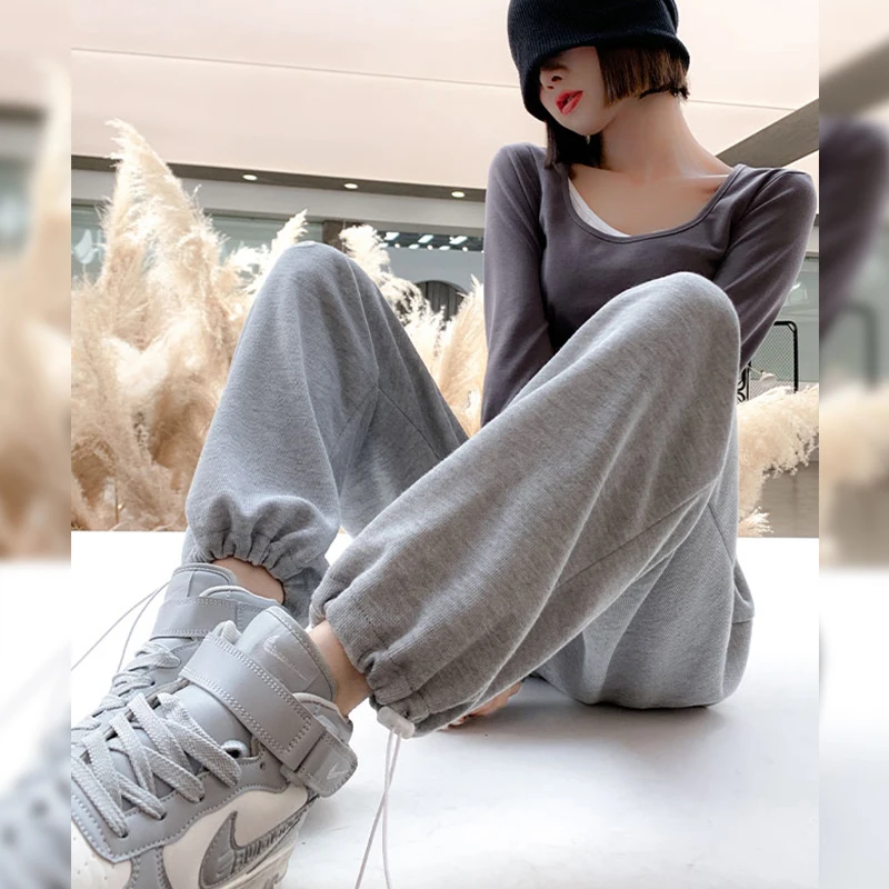 

GLODTAOS Autumn Winter Pantalones De Mujer Harem Loose Casual Pants High Waist Plus Size Ladies Trousers