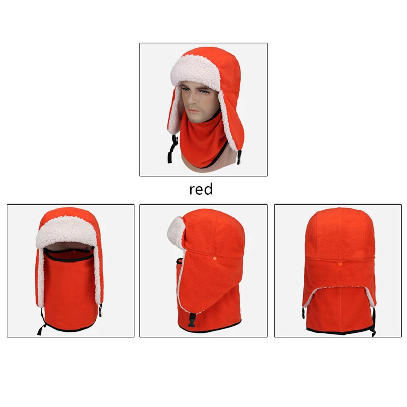 

Outdoor Double-Layer Thicken Thermal Windproof Hiking Riding Ski Cap Fleece Winter Hat hiking mountaineering walking skiing