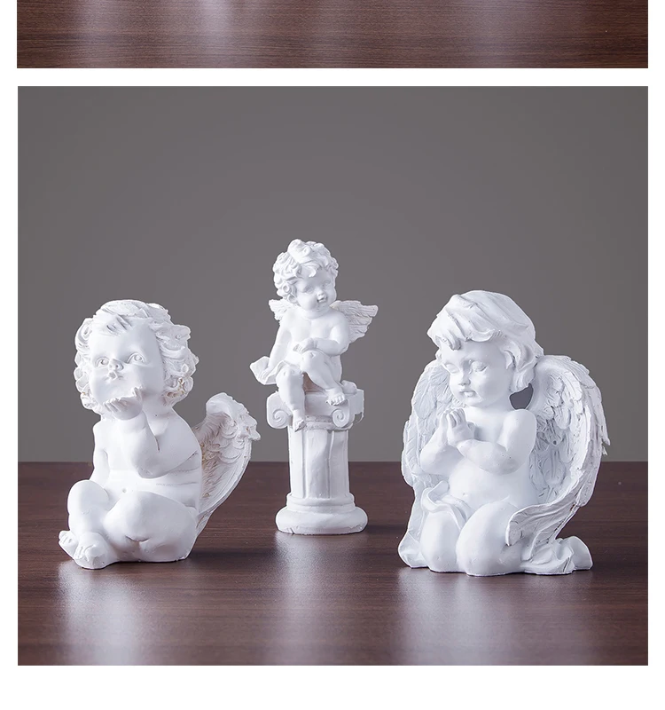 European Handmade Resin Angel Figurines Home Furnishing Decoration Crafts Wedding Gifts Lucky Ornament Desk Statues