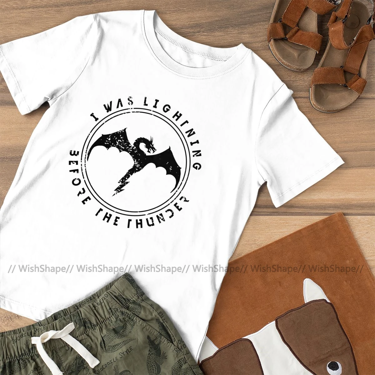 Женская футболка с круглым вырезом и принтом дракона