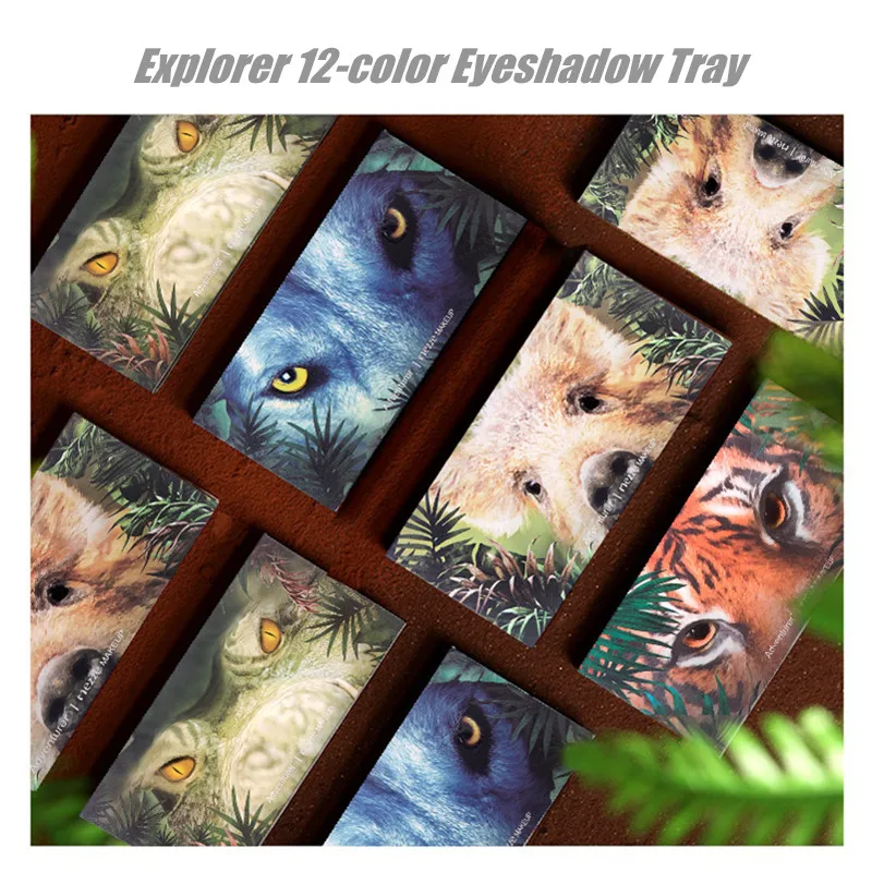 Eyeshadow Tray Twelve-Color Explorer Piglet Tiger Ice Wolf Crocodile Animal Eye Shadow Disk