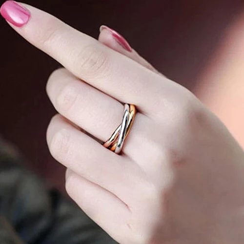 2019 женское кольцо золотой и серебряный цвет из нержавеющей стали 3 разных цвета
