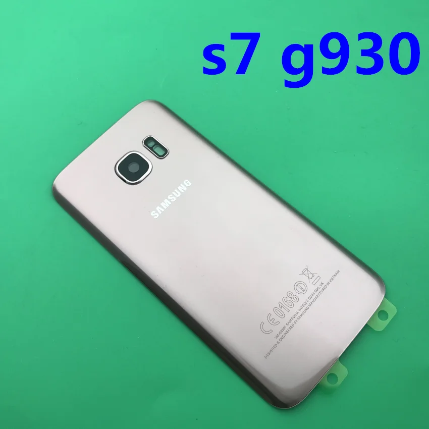 Samsung Galaxy S7 edge оригинальная Задняя крышка батареи G930 G930F чехол G935 G935F задняя дверь корпус стеклянная панель Запасная часть - Цвет: s7 rose gold