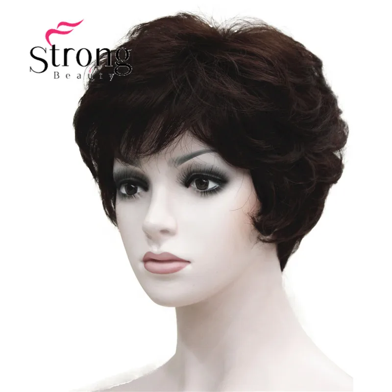 StrongBeauty женские парики пушистые естественные кудрявые короткие синтетические волосы Полный парик 11 цветов