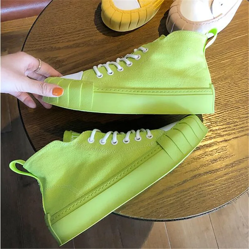 High Quality Classic Women White Canvas Shoes Spring Autumn High Top Women Platform Vulcanized Shoes Female Flat Casual Shoes