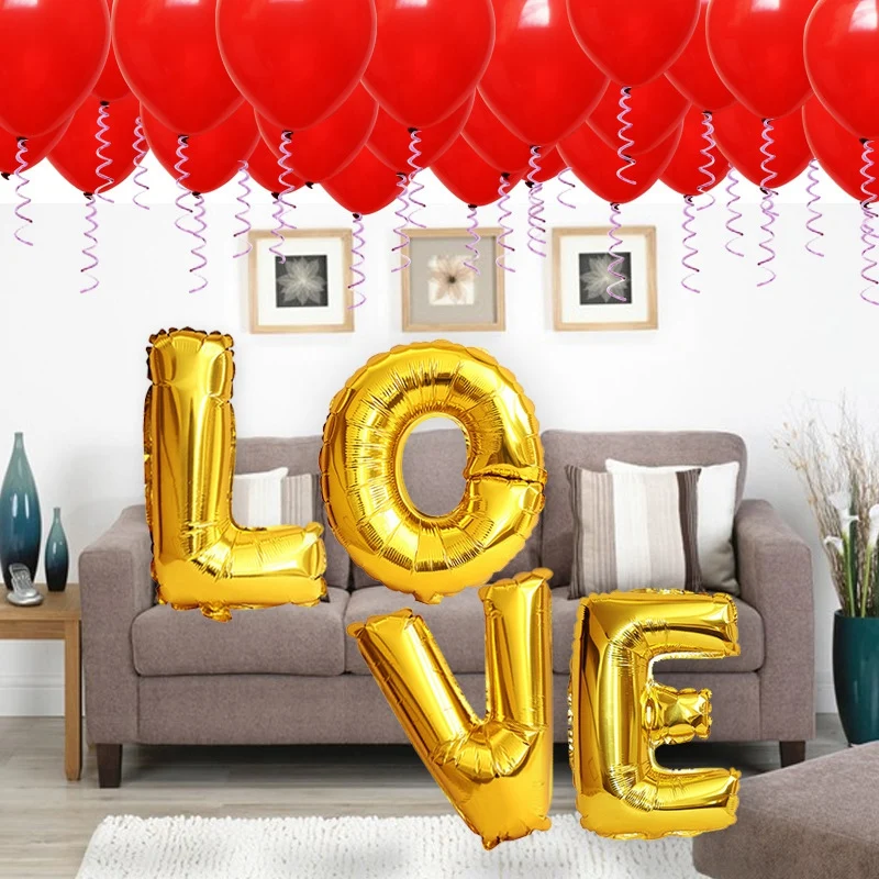 Качество Свадебные украшения Love фольгированный шар на День святого Валентина