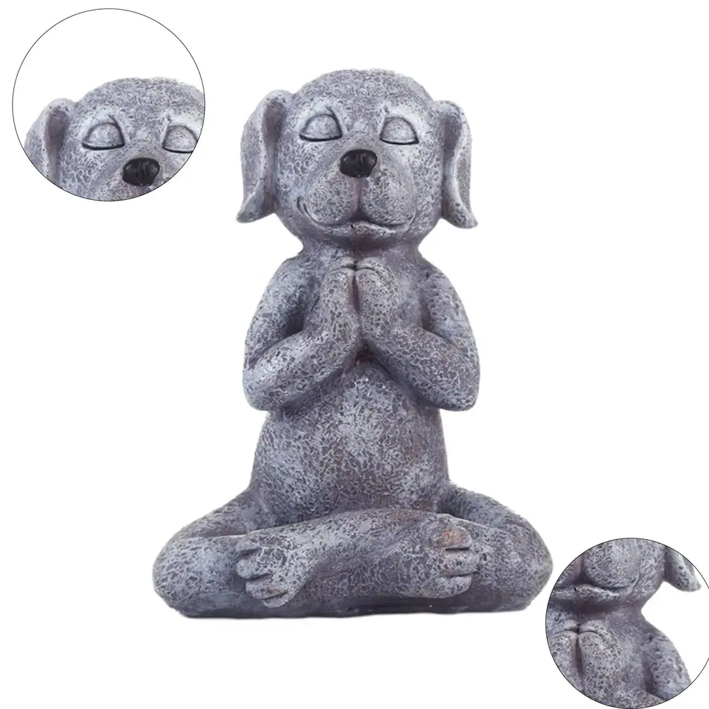 

New Arrival 2021 Meditation Yoga Dog Statue Collectable Exquisite Small Statues Home Office Desk Decoration Ornament Toy Gift