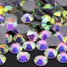 ААА кристалл AB Стразы s Горячая фиксация стразы с плоской задней частью драгоценные камни для одежды стеклянные хрустальные камни железо на страз SS3-SS50 для платья