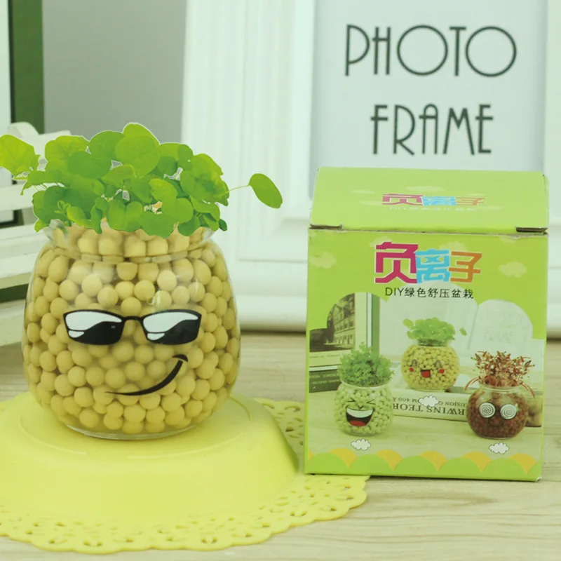 

Love Grass Hydroponic Long Doll Negative Ion Potted Plant Decoration Gift Toys Micro Landscape